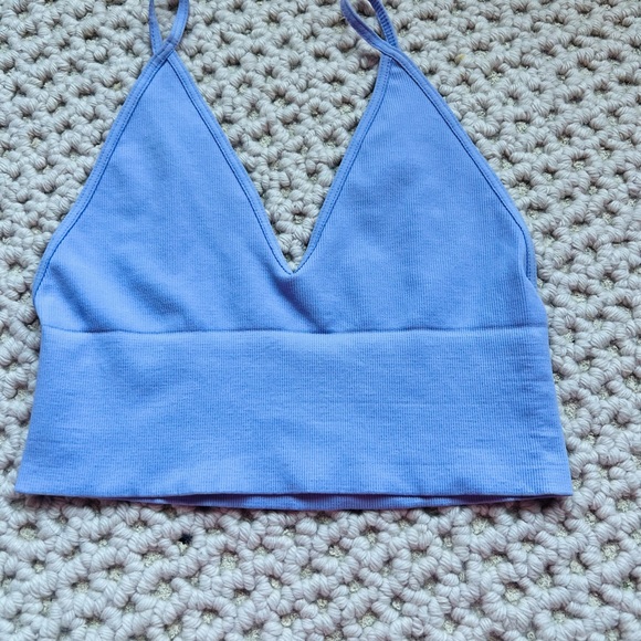 NWT Free People Ali Low-Back Seamless Bra in Amethyst Ice (lavender). Size M/L. - Picture 6 of 7
